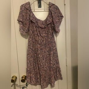 Socialite Purple and Pink Puff Sleeve Sundress